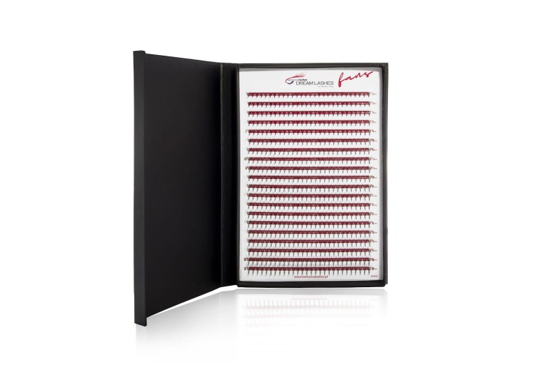 Gotowe kępki sztucznych rzęs FANS 0,075 4D, skręt C i D, mix 8-14mm 1